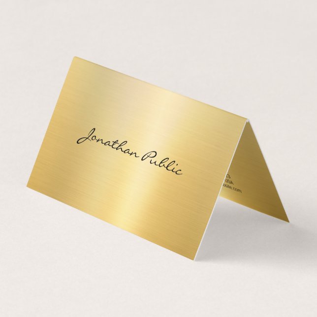 Elegant Faux Gold Professional Calligraphy Modern Business Card (Front)