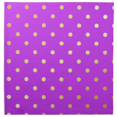 elegant faux gold purple polka dots napkin