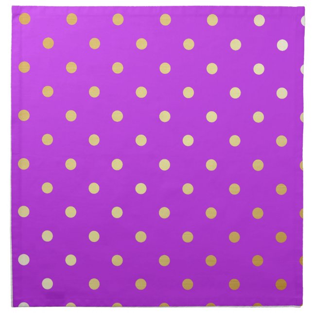 elegant faux gold purple polka dots napkin (Front)