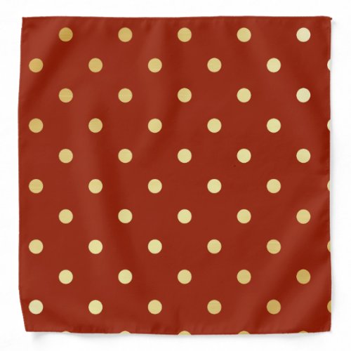 elegant faux gold red polka dots bandana