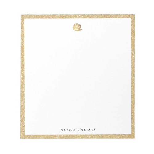 Elegant faux gold rose personalized Stationery Notepad