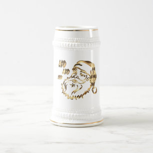 Elegant Faux Gold Santa Claus Father Christmas Beer Stein