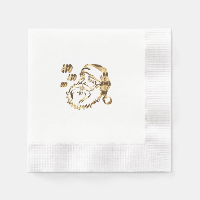 Elegant Faux Gold Santa Claus Father Christmas Nap Napkins (Front)
