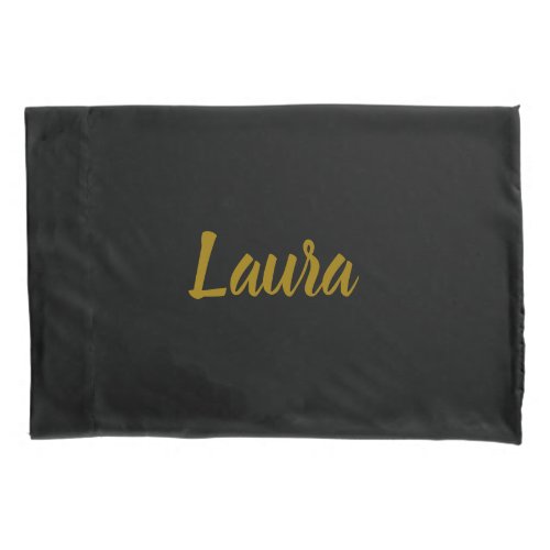 Elegant Faux Gold Script Name Text Template Pillow Case