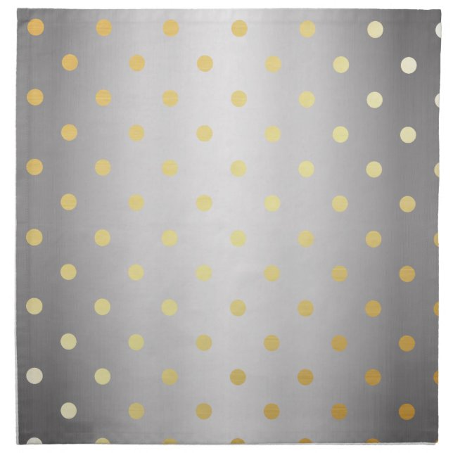 elegant faux gold silver polka dots cloth napkin (Front)