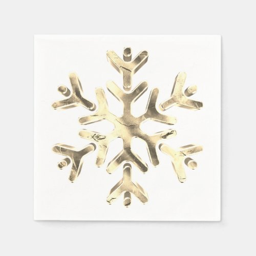 Elegant Faux Gold Snowflake Winter Party Napkins