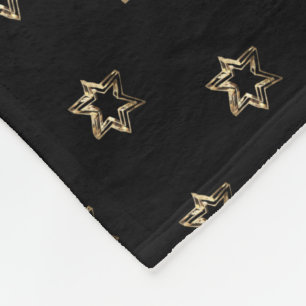 Elegant Faux Gold Stars Pattern Christmas Fleece Blanket