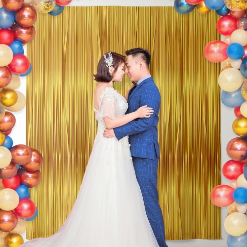 Elegant Faux Gold Streamers Photography Backdrop 