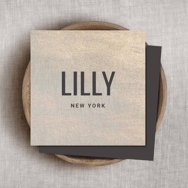 Elegant Faux  Gold Texture Chic Luxury Square Business Card (Creator Uploaded)