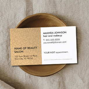 Elegant Faux Gold Textured Hair Beauty Appointment Card