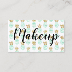 Elegant faux gold tropical pineapple pattern business card