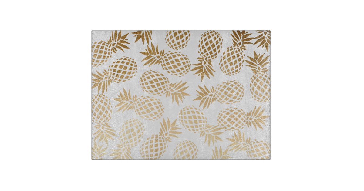 Cutting Board with Tropical Pineapple Inlay Design