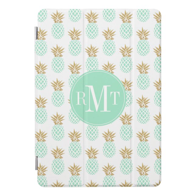 Elegant faux gold tropical pineapple pattern iPad pro cover (Front)