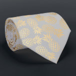 elegant faux gold tropical pineapple pattern tie<br><div class="desc">Trendy and stylish faux gold pineapple pattern. You may customize the background color.</div>