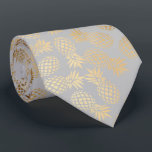 elegant faux gold tropical pineapple pattern tie<br><div class="desc">Trendy and stylish faux gold pineapple pattern. You may customize the background color.</div>