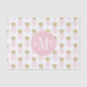 Elegant faux gold tropical pineapple pattern tissue paper