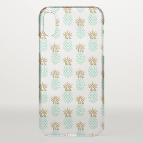 Elegant faux gold tropical pineapple pattern iPhone x case