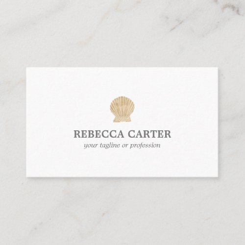 Elegant FAUX Gold Tropical Seashell Beach Coastal Business Card