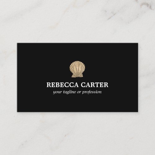 Elegant FAUX Gold Tropical Seashell Beach Coastal Business Card