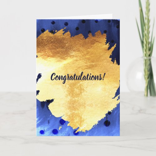 Elegant Faux Gold Watercolor Congratulations Card