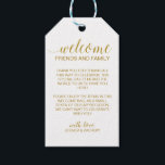 Elegant Faux Gold Wedding Welcome Gift Basket Bag Gift Tags<br><div class="desc">This charming faux gold and white welcome hang tag,  placed on your welcome bag or basket in their accommodation,  is a nice way to thank your out of town guests for the travel they needed to do to get to your wedding. Matching stationery and party supplies available.</div>