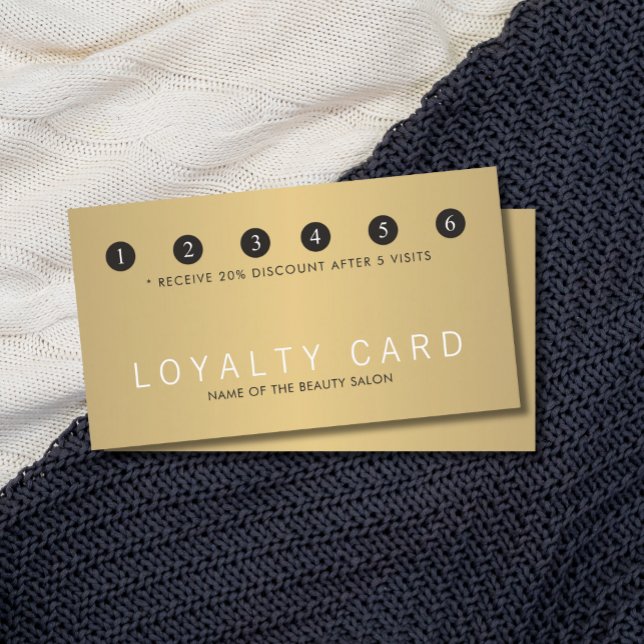Elegant Faux Gold White Beauty Salon Loyalty Card (Creator Uploaded)