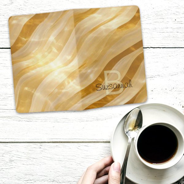 Elegant Faux Gold & White Initial Monogram Name