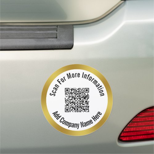 Elegant Faux Gold  White Your Logo Here Template Car Magnet