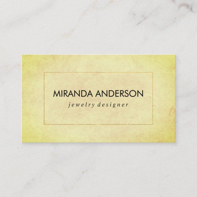 Elegant Faux Golden Border Chic Texture Business Card (Front)