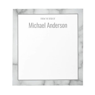 Elegant Faux Gray Marble From the Desk of Notepad