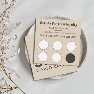 Elegant Faux Kraft Bold Skin Care Loyalty Card