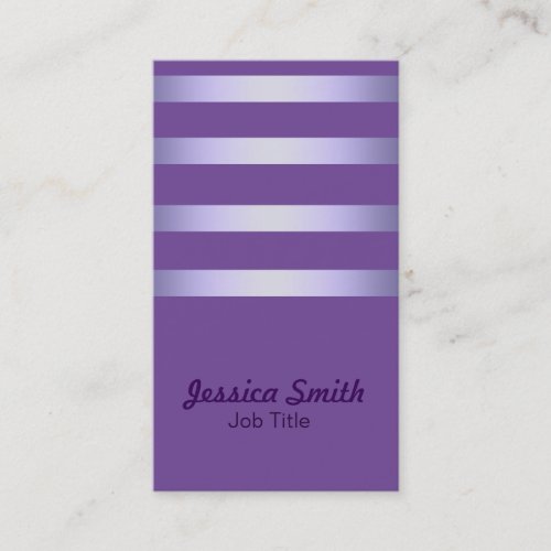 Elegant Faux Lavender Striped Modern Purple Chic Business Card