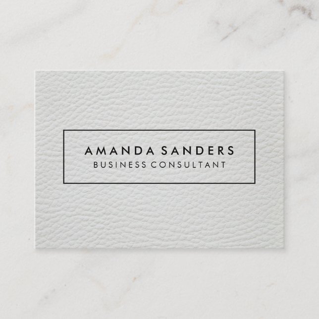 Elegant Faux Leather Business Card (Front)