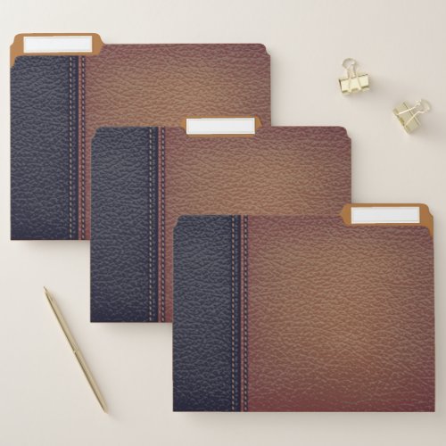 Elegant Faux Leather Look File Folder