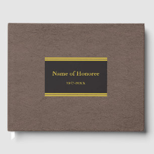 Elegant faux leather Memorial Guest Book