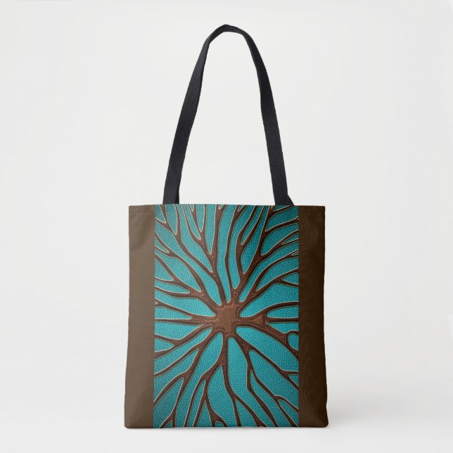 Elegant Faux  Leather  Oriental Root design Tote Bag (Front)