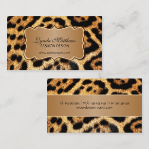 Elegant Faux Leopard Fur Business Card
