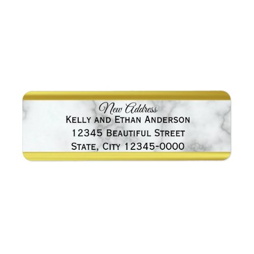 Elegant Faux Marble New Address Moving Announcemen Label