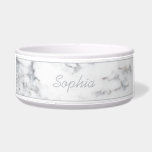 Elegant Faux Marble Texture & Custom Pet Name Bowl<br><div class="desc">Stylish light faux marble texture look-like image together with a personalizable text area for a name or text such as "food" or "water". The font is a lovely script font that matches the thin border that runs on the top and bottom. NOTICE: THE DESIGN IS A DIGITAL IMAGE AND IT...</div>