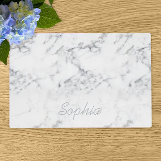 Elegant Faux Marble Texture Look & Custom Name Placemat