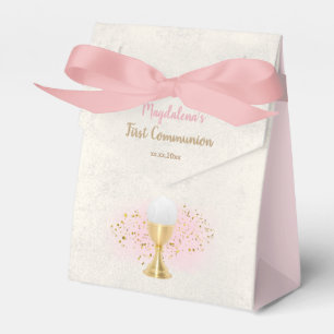 elegant faux metal First Communion girl Favor Boxes