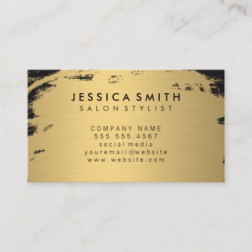 Elegant Faux Metallic Gold and Black Business Card