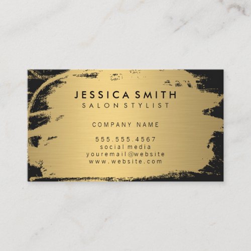 Elegant Faux Metallic Gold Brushed Business Card