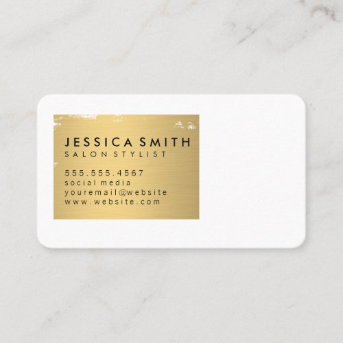 Elegant Faux Metallic Gold Brushed Business Card