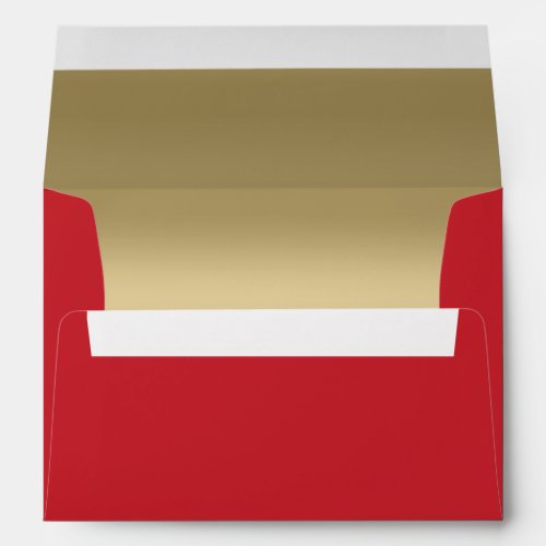Elegant Faux Metallic Gold Quilted Red Leather Envelope