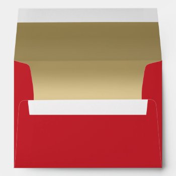 Elegant Faux Metallic Gold Quilted Red Leather Envelope by BCMonogramMe at Zazzle