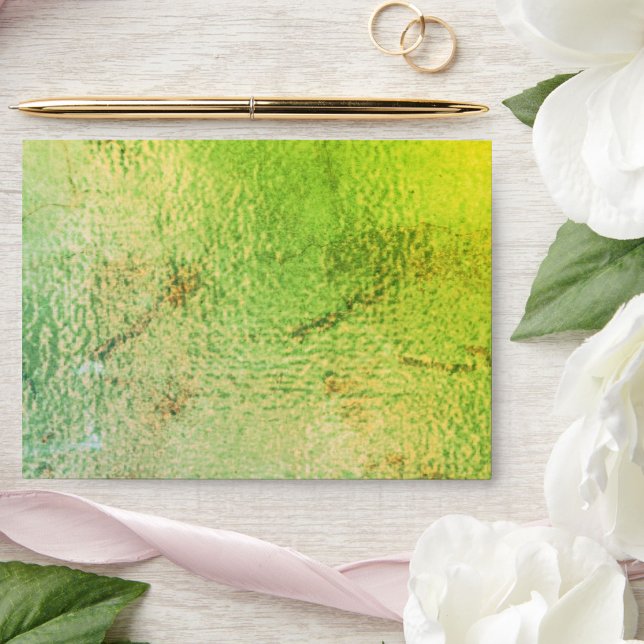 Elegant Faux Metallic Green Design Wedding  Envelope (Creator Uploaded)