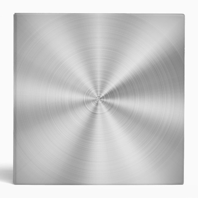 Elegant Faux Metallic Shiny Silver 3 Ring Binder (Front)