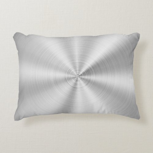 Elegant Faux Metallic Shiny Silver Accent Pillow