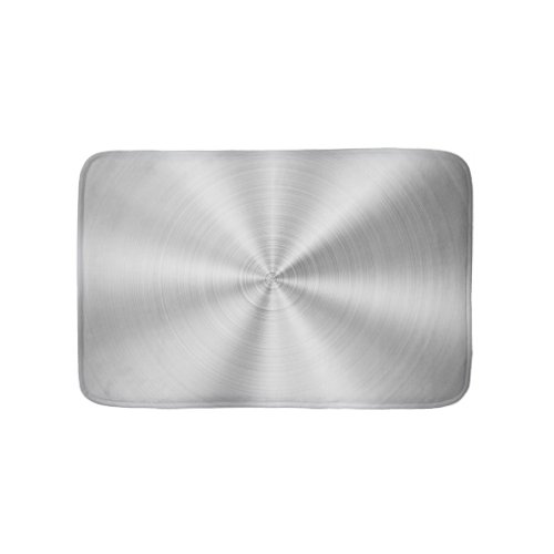 Elegant Faux Metallic Shiny Silver Bath Mat